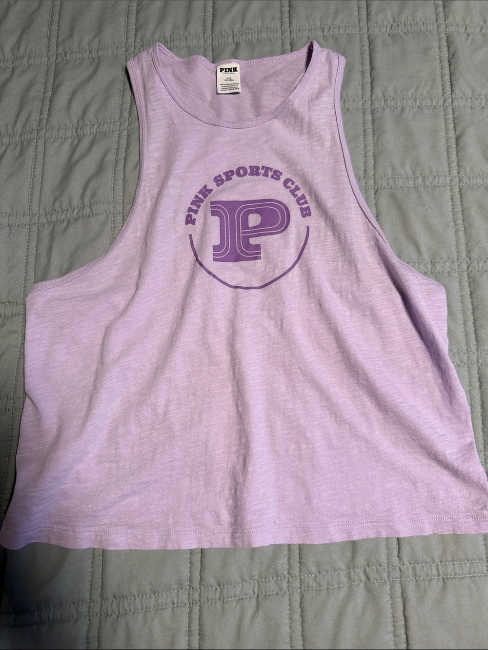 PINK Victoria's Secret Lavender Muscle Tank with Purple Logo